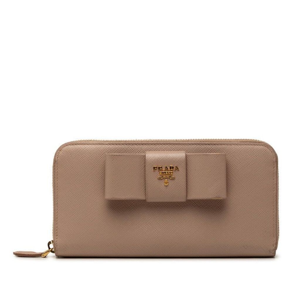 Prada Saffiano Ribbon Zip-Around Long Wallet